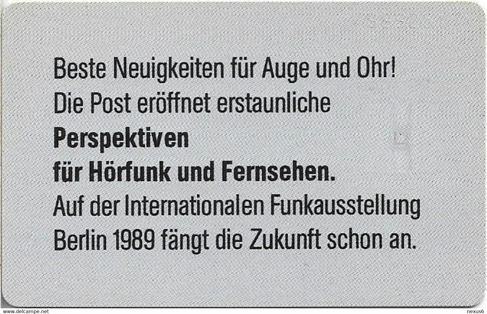 Germany - Internationale Funkausstellung Berlin 1989 - W15-07.89 - 20U, 10.000ex, Used - W-Series : Publicitaires - D. Bundespost