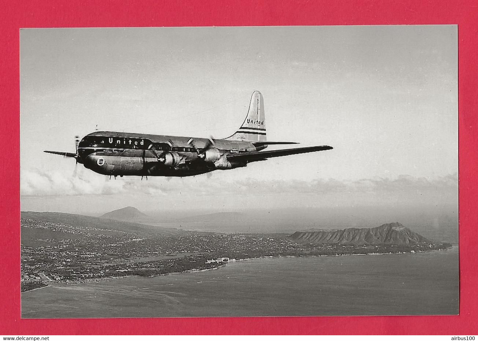 BELLE PHOTO REPRODUCTION AVION PLANE FLUGZEUG - UNITED BOEING 377 STRATOCRUISER - Aviation