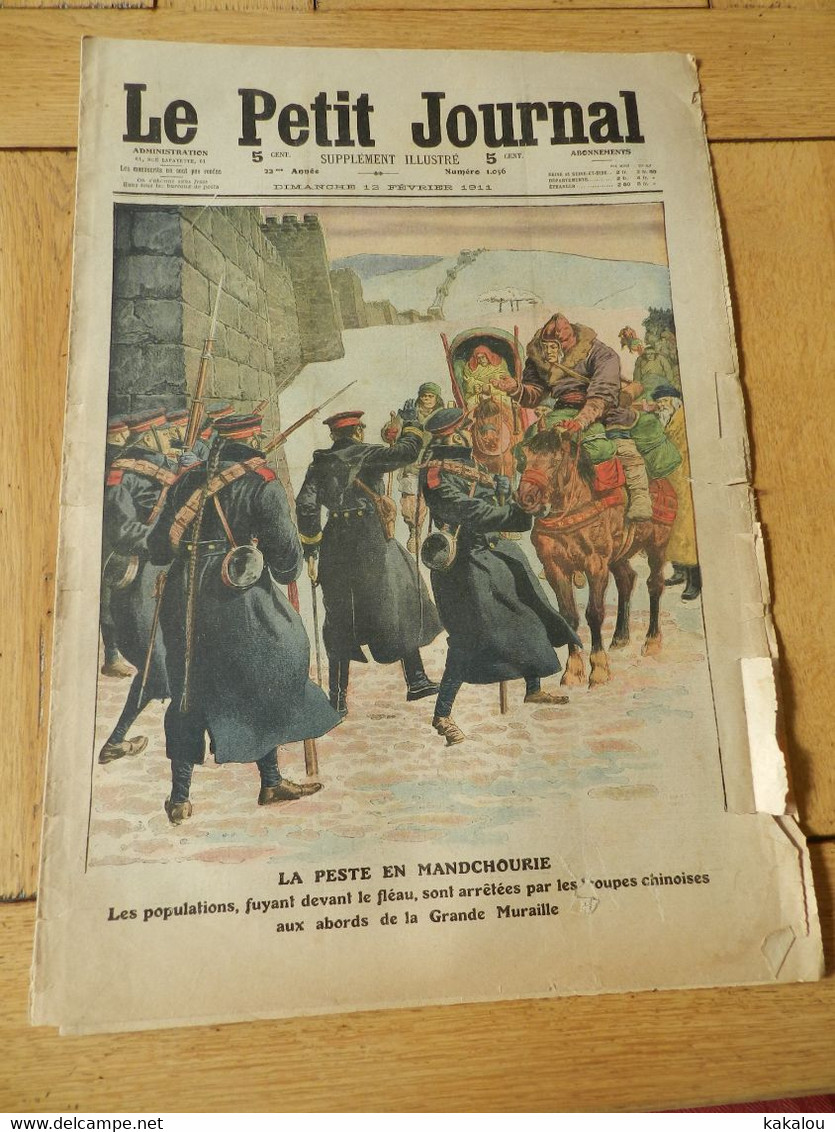 Le Petit Journal 1911 La Peste En Mandchourie Grande Muraille /un Mariage En Dirigeable - 1900-1949