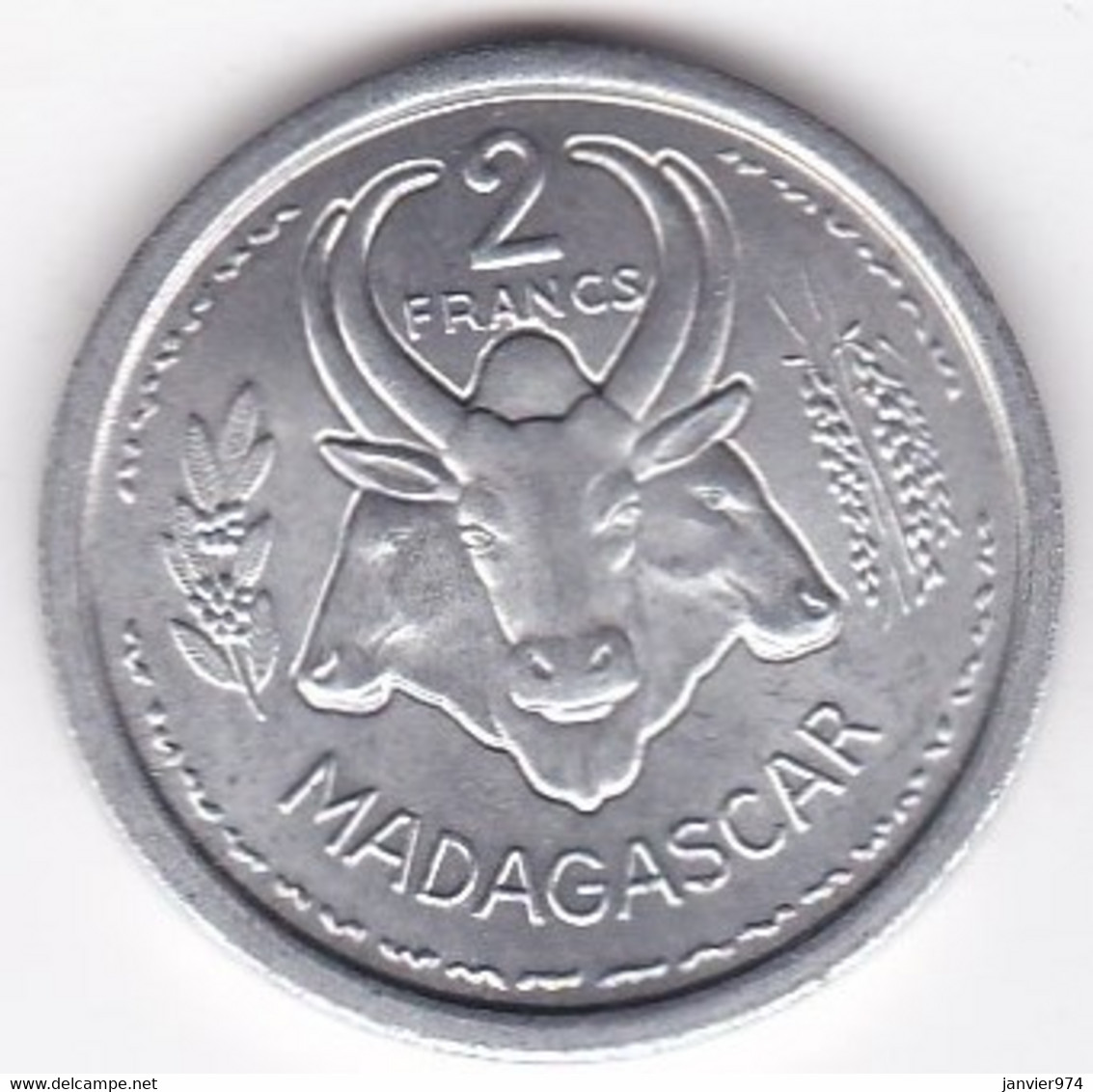 Madagascar Union Française , 2 Francs 1948 Aile , En Aluminium , Lec# 103, Superbe - Madagascar