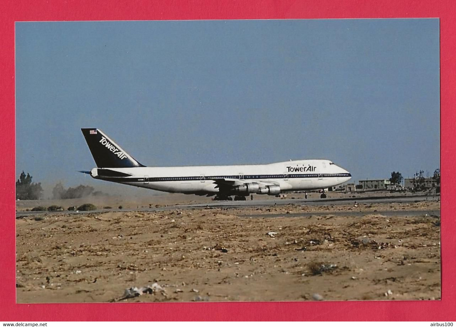 BELLE PHOTO REPRODUCTION AVION PLANE FLUGZEUG - TOWER AIR BOEING 747 - Aviation