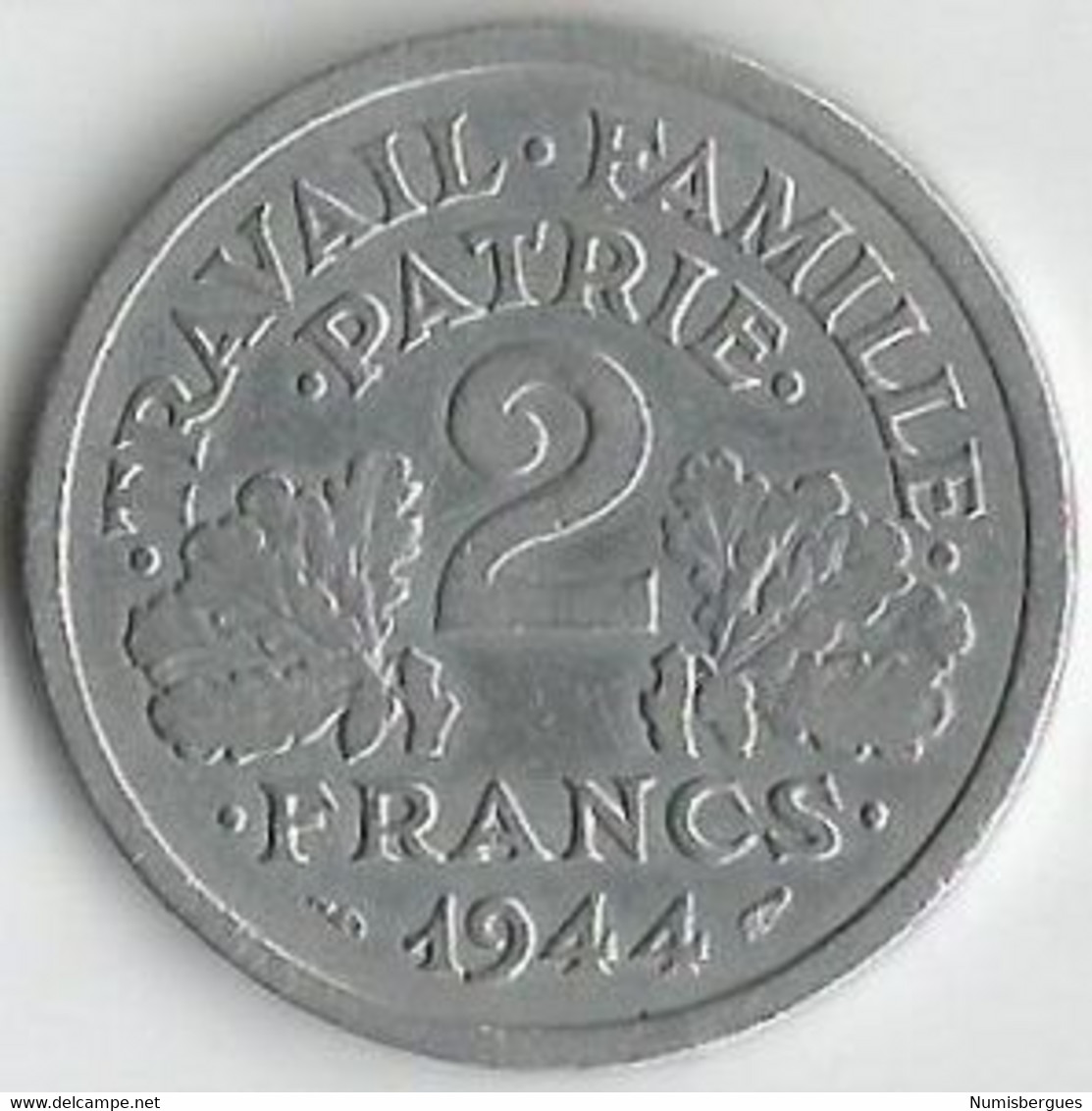 Pièce De Monnaie 2 Francs  Etat Français 1944 C (2) - 2 Francs