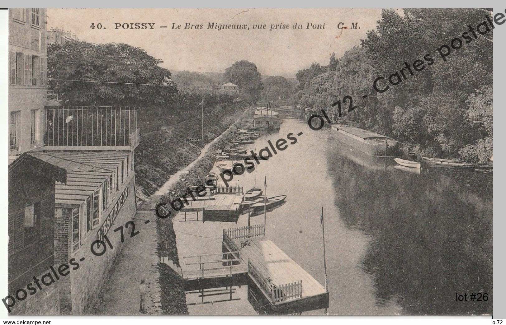 CPA [78] Yvelines > Poissy - Le Bras Migneaux Vue Prise Du Pont - Café ? L'esturgeon - Poissy