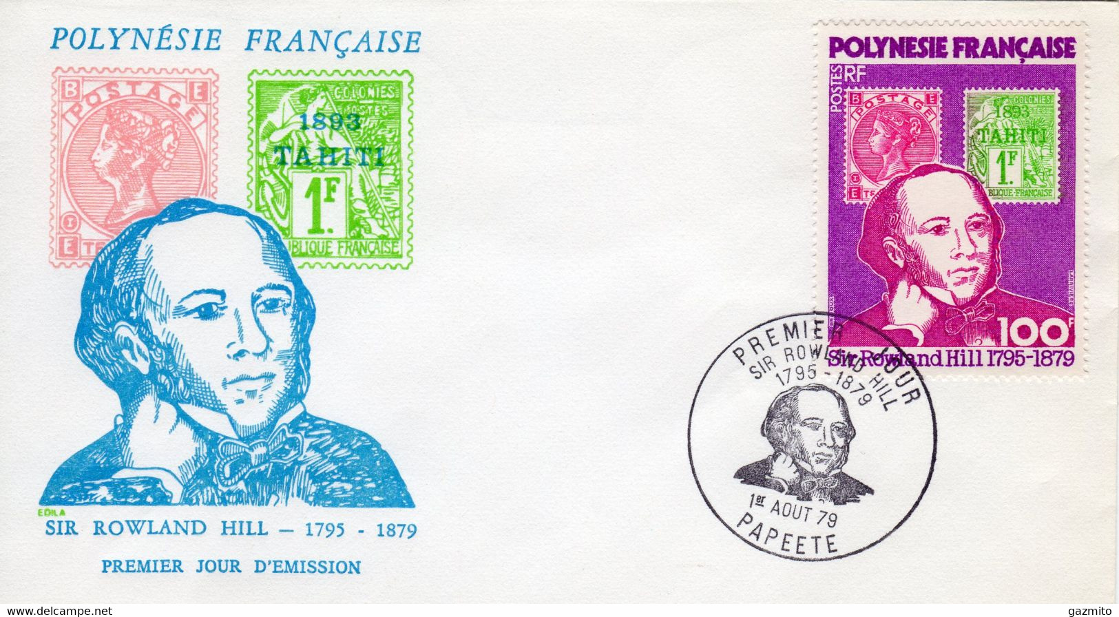 French Polynesia 1979, Roland Hill, Stamp On Stamp, 1val FDC - Rowland Hill