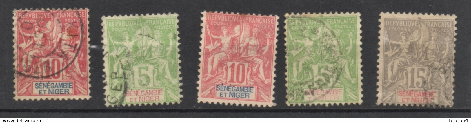 LOT Ex Colonies :  SENEGAMBIE ET NIGER , Groupe Allégorique, N° 4 + 5 +6 Sauf Erreur  -   Cf Scan - Used Stamps