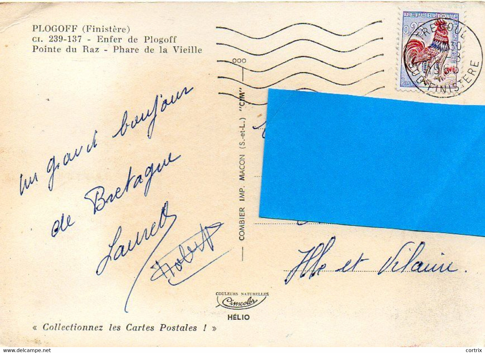 Carte Postale Plogoff 1965 Pointe Du Raz Phare - Plogoff