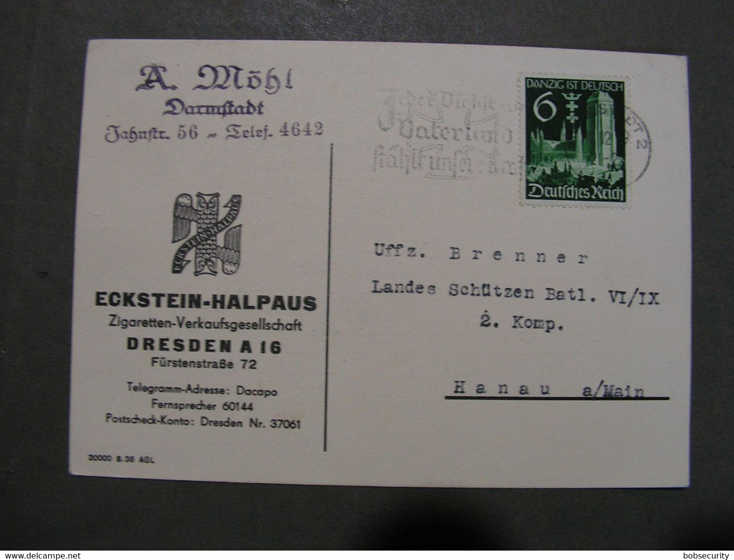 Dresden Karte  1939 - Lettres & Documents