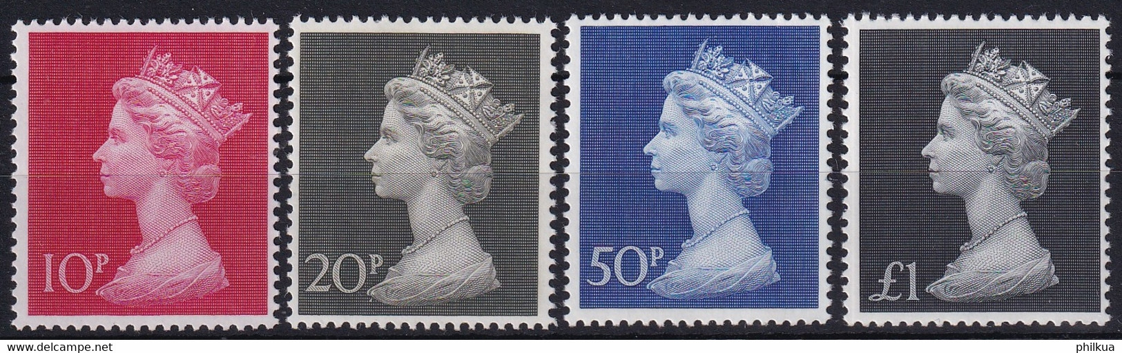 MiNr. 510, 549-551 Großbritannien 1969/70 Freimarken: Königin Elizabeth II., Typ Machin, Großformat - Postfrisch/**/MNH - Unused Stamps