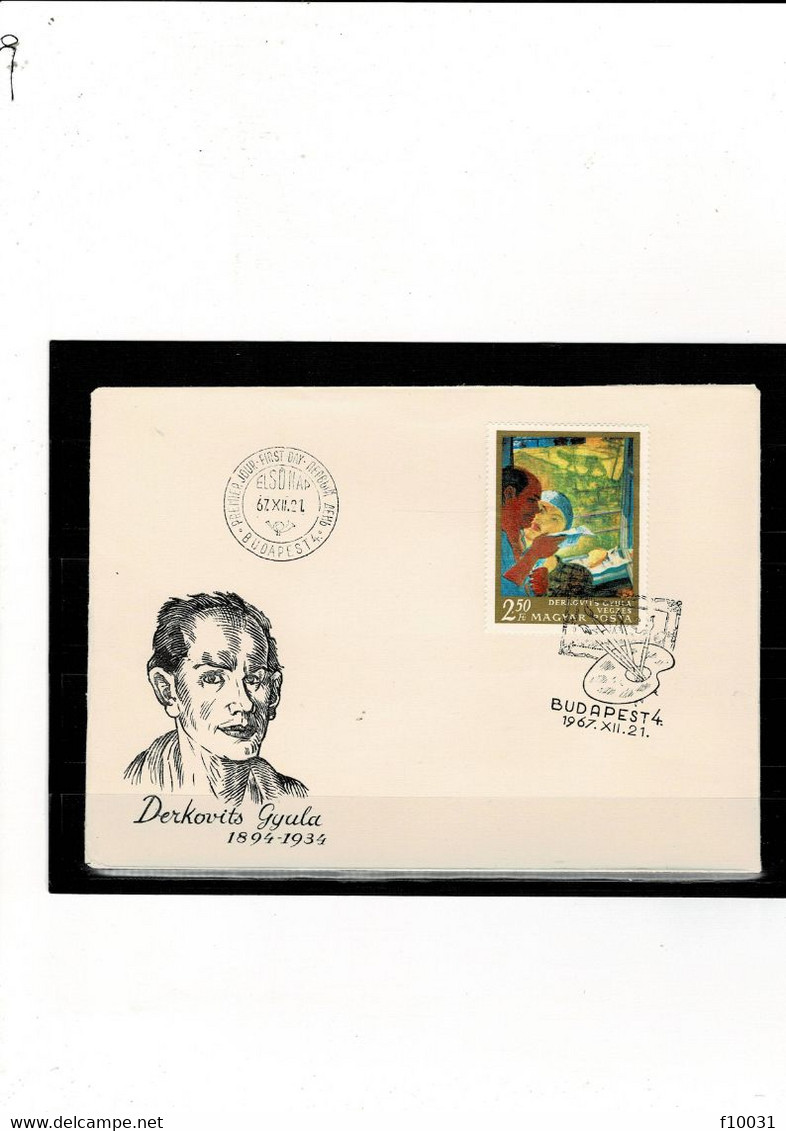 BUDAPEST 4  1967.XII.21. Derkovits Gyala 1894 - 1934 - Postmark Collection