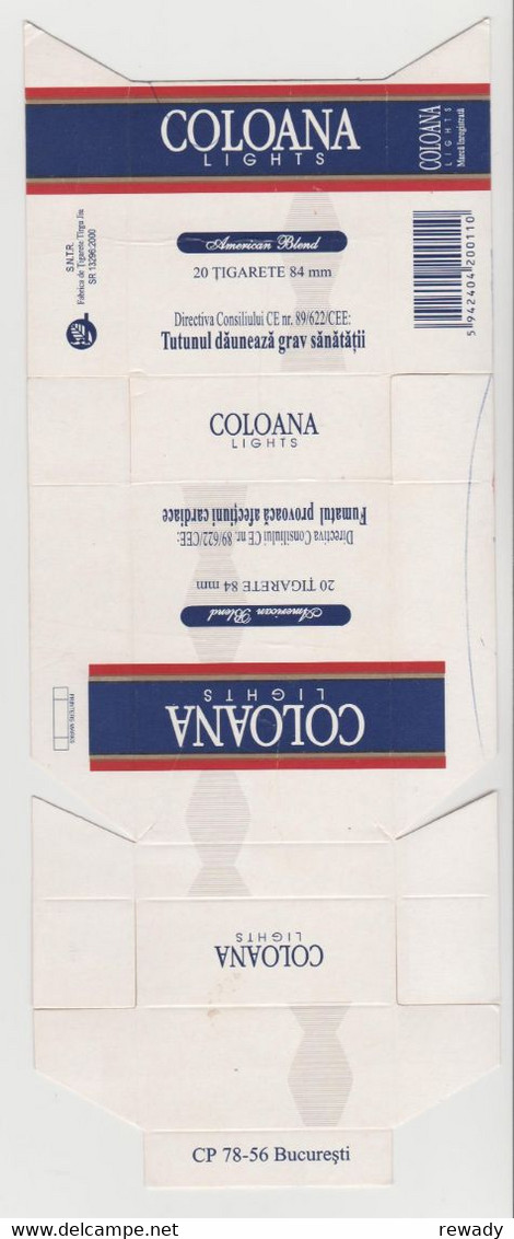 COLOANA Lights - Emballage Cartonne Cigarette - Fabrica De Tigarete Tirgu Jiu - Cigar Cases