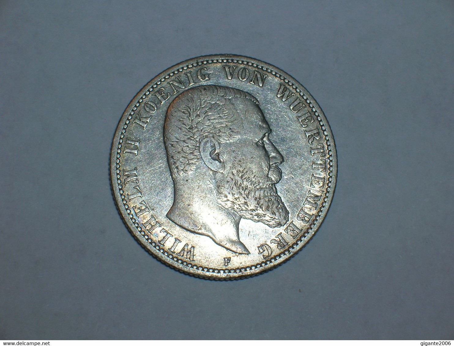 ALEMANIA/WURTTEMBERG 2 Marcos 1903 Plata (9241) - 2, 3 & 5 Mark Argent