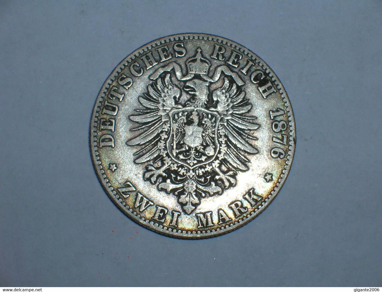 ALEMANIA/PRUSIA 2 Marcos 1876 C Plata (9244) - 2, 3 & 5 Mark Argent