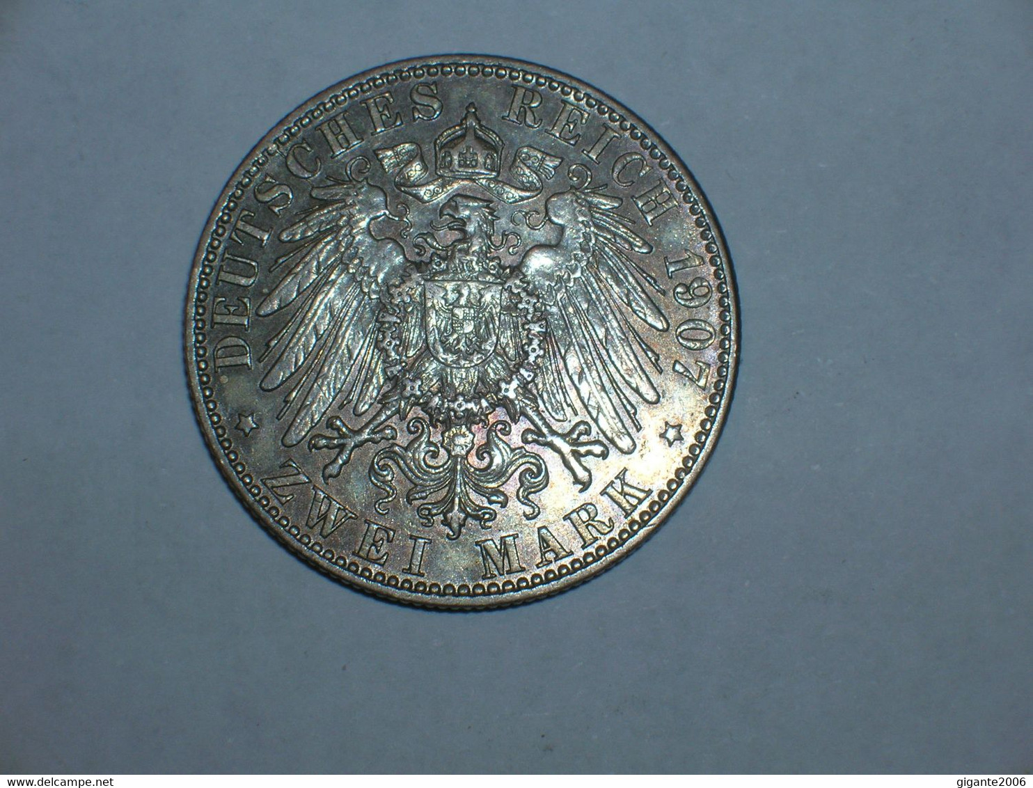 ALEMANIA/HAMBURGO 2 Marcos 1907 Plata (9247) - 2, 3 & 5 Mark Argent