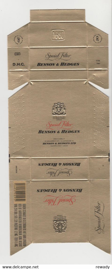 BENSON & HEDGES Special Filter - Emballage Cartonne Cigarette - Étuis à Cigares