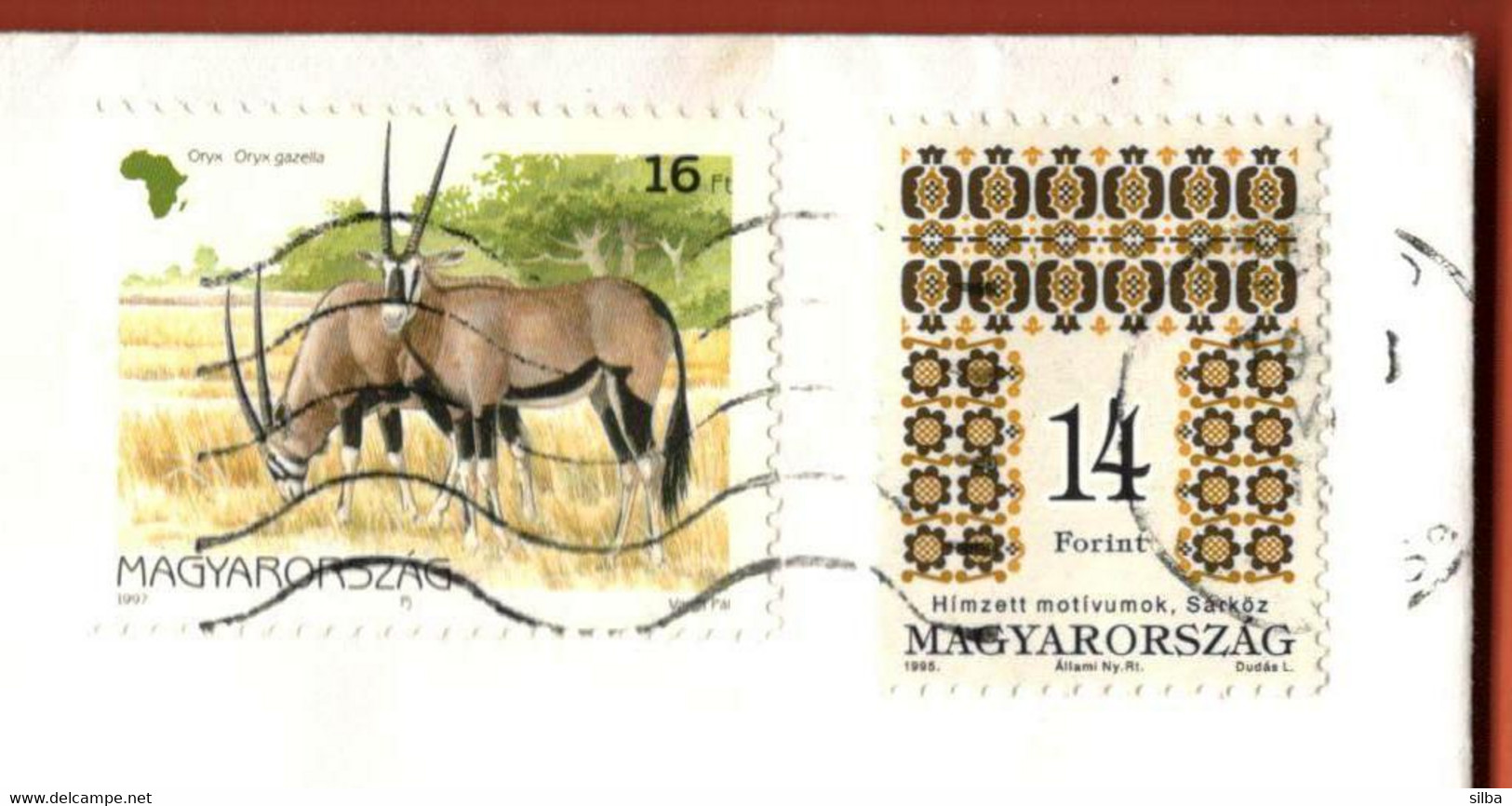 Hungary / 1997 Oryx Gazella 16 Ft, 1995 Folklore Motives 14 Ft - Storia Postale