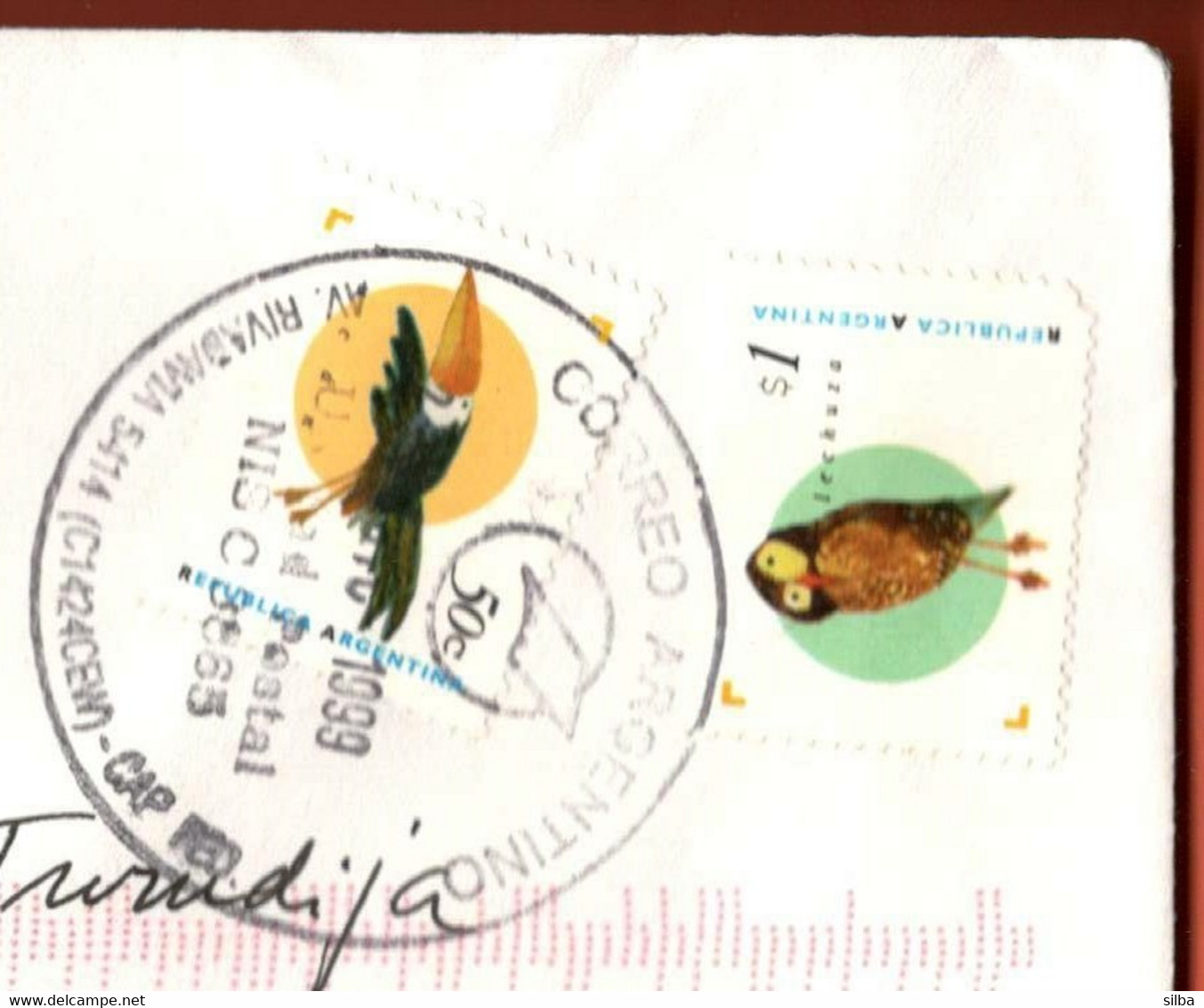 Argentina 1999 / 1995 Local Fauna - Birds, Ramphastos Toco Toco Toucan 50 C, Tyto Alba Barn Owl 1 $ - Storia Postale