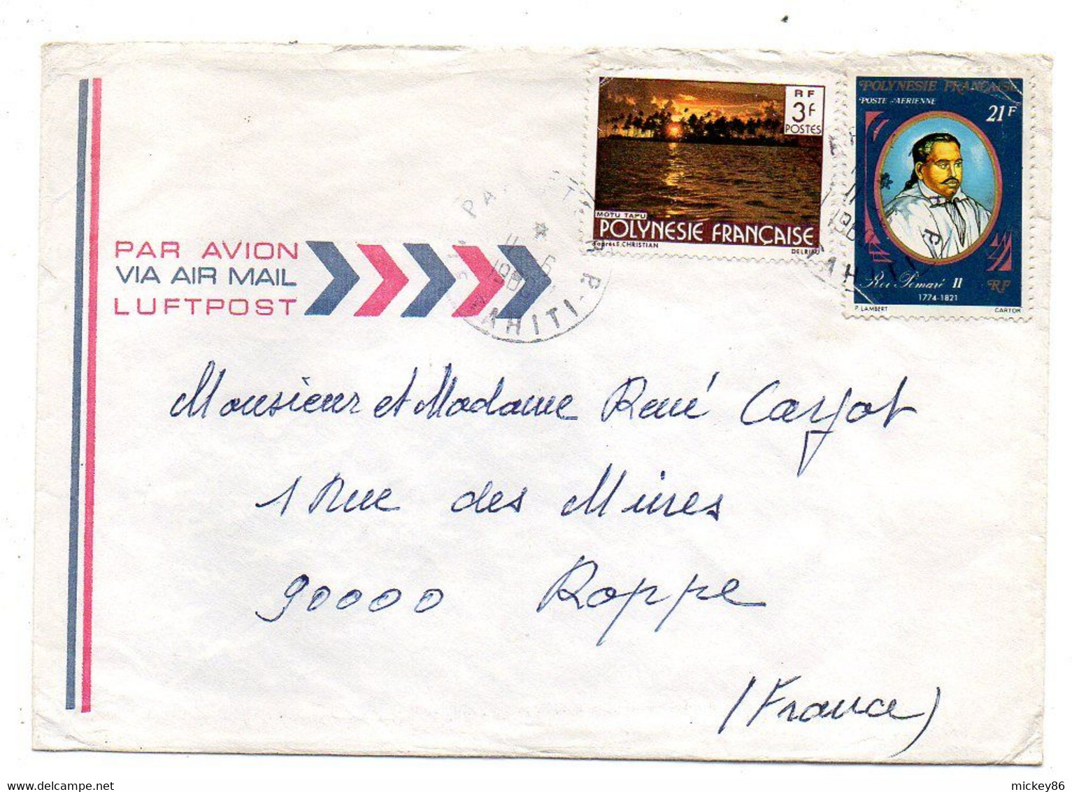 Polynésie Française--1981 - Lettre De PAPEETE  Pour ROPPE -90... .composition Timbres Sur Lettre..... ....à Saisir - Lettres & Documents