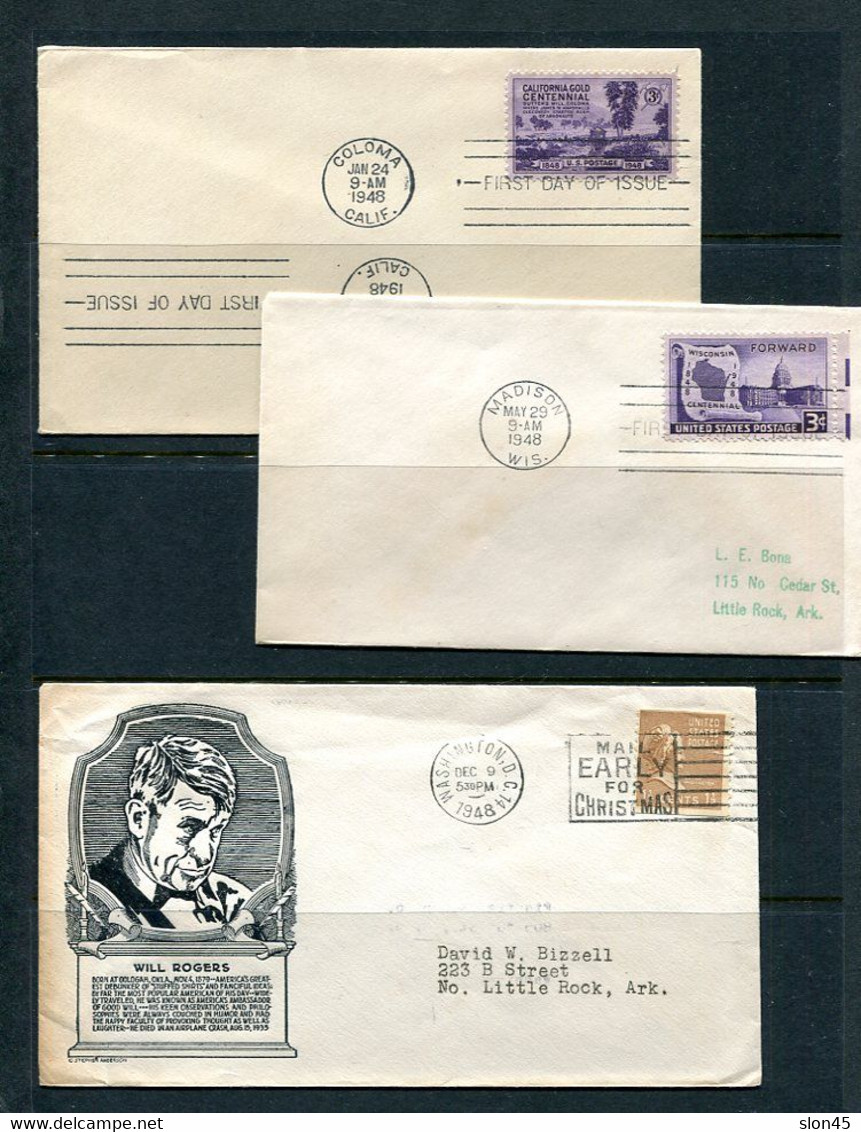 USA 1948/50 9 Covers First Day Of Issue 14014 - 1941-1950