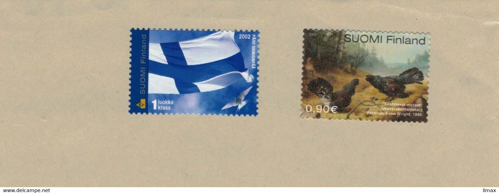 Finnland Flagge Ungestempelt Auf BST - Auerhahn Balz 2002 - Brieven En Documenten