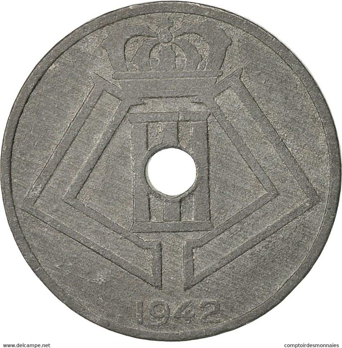 Monnaie, Belgique, 25 Centimes, 1942, TTB, Zinc, KM:132 - 25 Centimos