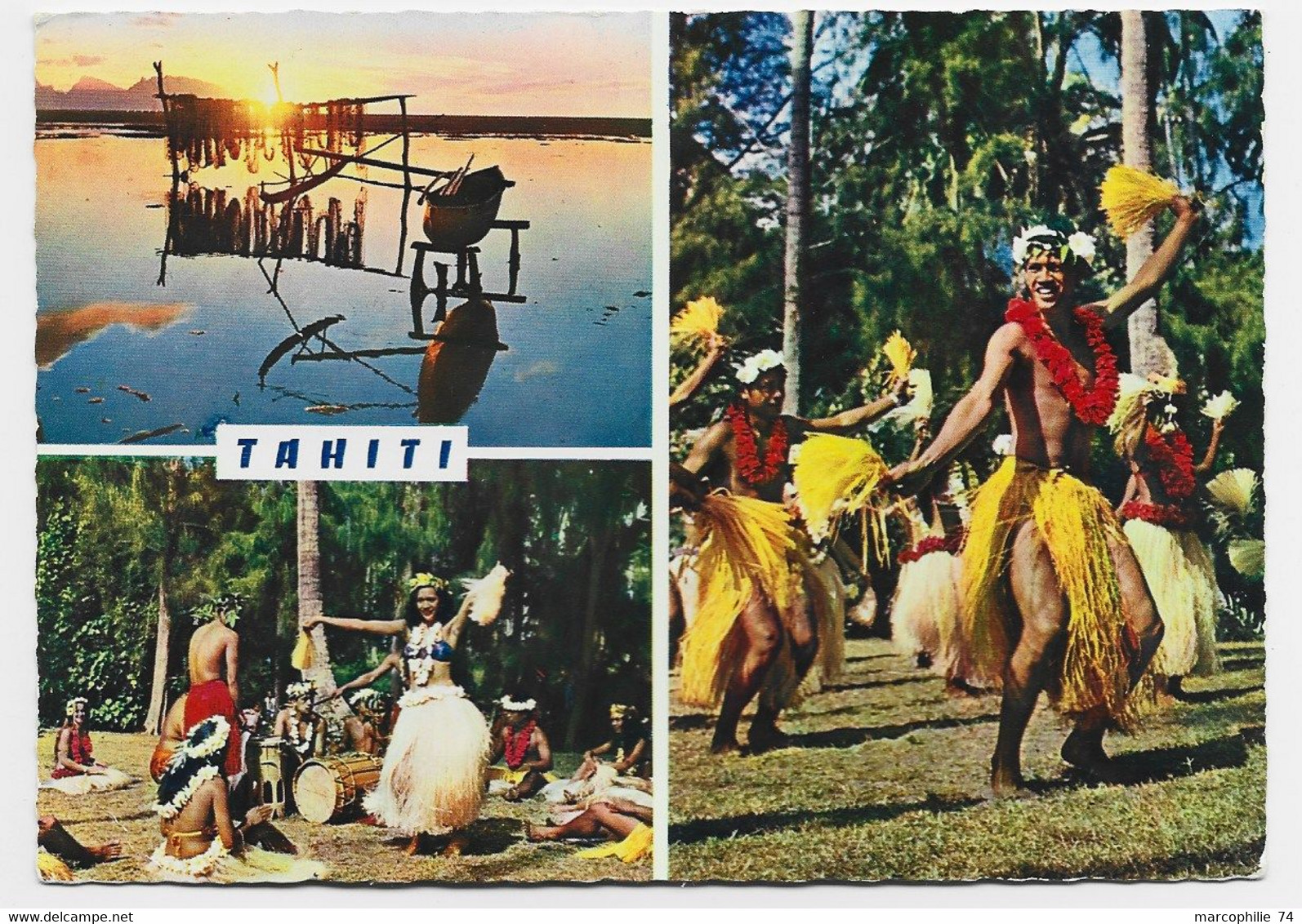 POLYNESIE PA 15FR CARTE TAHITI 1956 - Cartas & Documentos