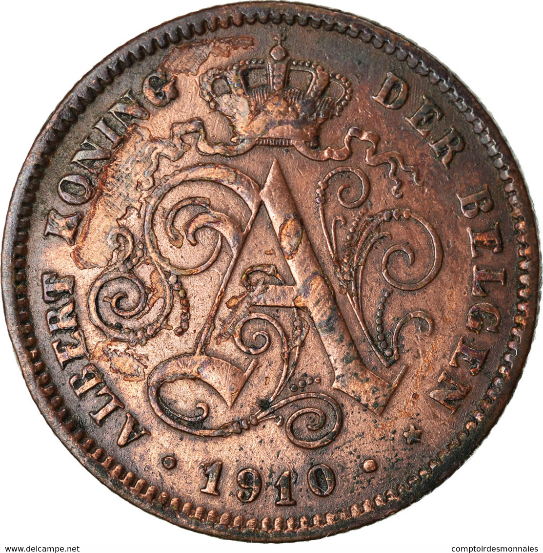 Monnaie, Belgique, Albert I, 2 Centimes, 1910, TTB, Cuivre, KM:65 - 2 Cents