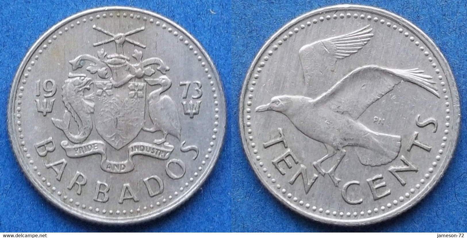 BARBADOS - 10 Cents 1973 "tern" KM# 12 Member Of The Commonwealth, Independent Republic (1966) - Edelweiss Coins - Barbades