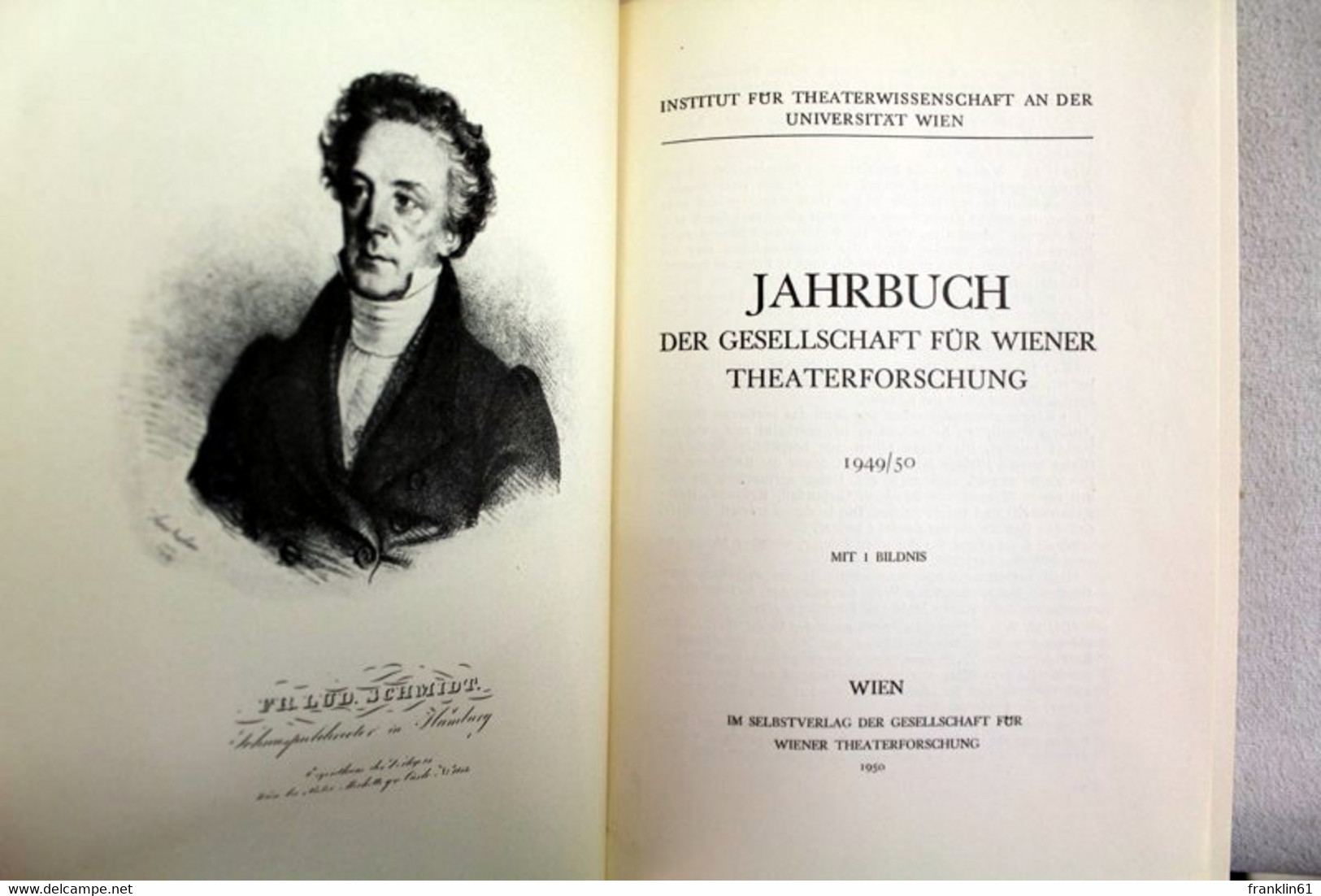 Jahrbuch Der Gesellschaft Für Wiener Theaterforschung 1949- 1950 - Teatro E Danza