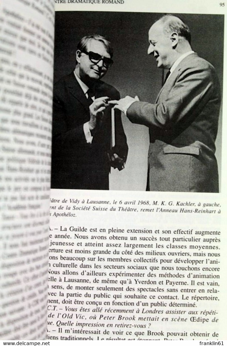 Cris Et Ecrits. Textes Sur Le Théâtre (1944-1982) Réunis Et Présentés Par Joël Aguet. - Teatro & Danza