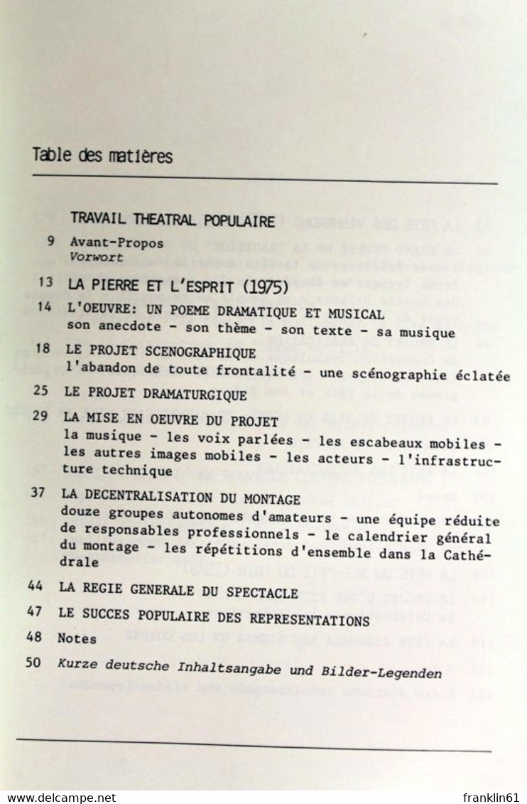 Volkstheaterarbeit. Bericht Von Charles Apotheloz über 4 Festspielinszenierungen Mit Laiendarstellern (1975-19 - Theater & Dans