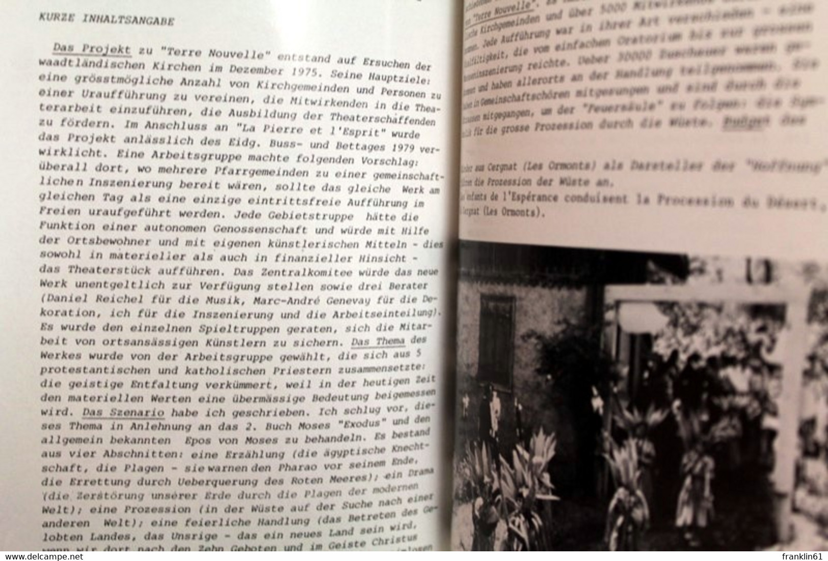Volkstheaterarbeit. Bericht Von Charles Apotheloz über 4 Festspielinszenierungen Mit Laiendarstellern (1975-19 - Théâtre & Danse