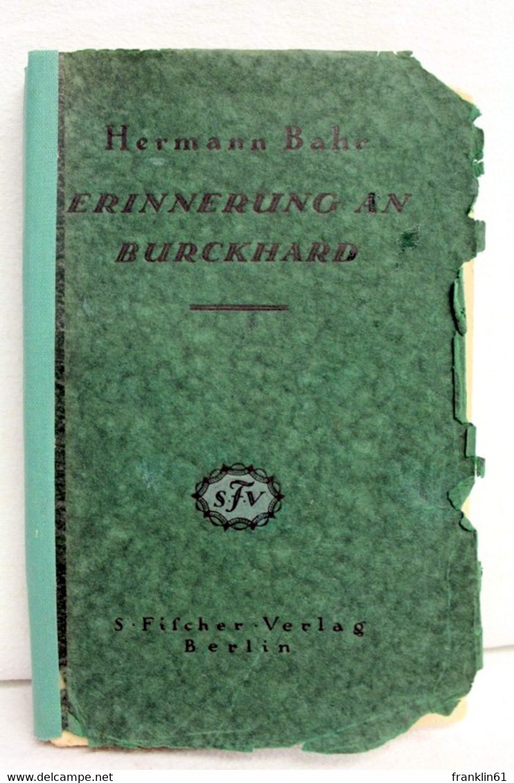 Erinnerung An Burckhard, [Direktor Des K. K. Hofburgtheaters In Wien]. - Theatre & Dance