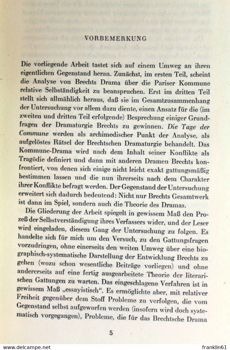 Bertolt Brecht. Geschichtsdrama Und Parabelstück. - Theatre & Dance