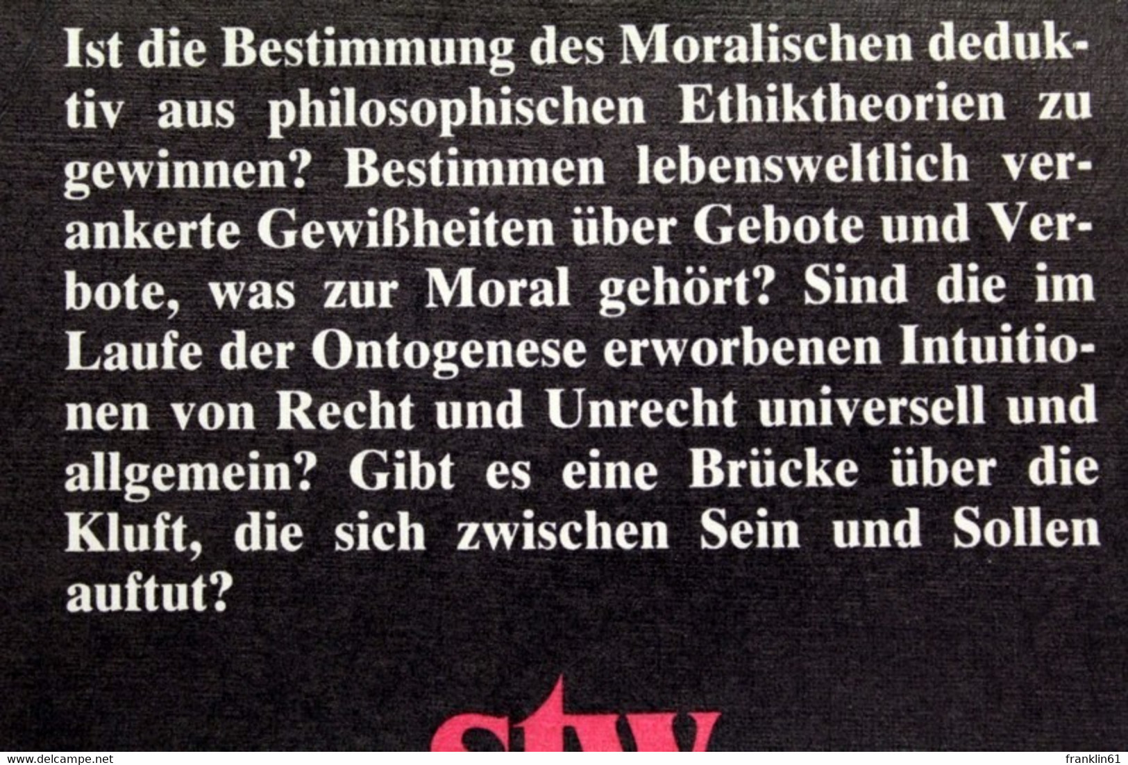 Zur Bestimmung Der Moral. Philosophische Und Sozialwissenschaftliche Beiträge Zur Moralforschung. - Philosophie