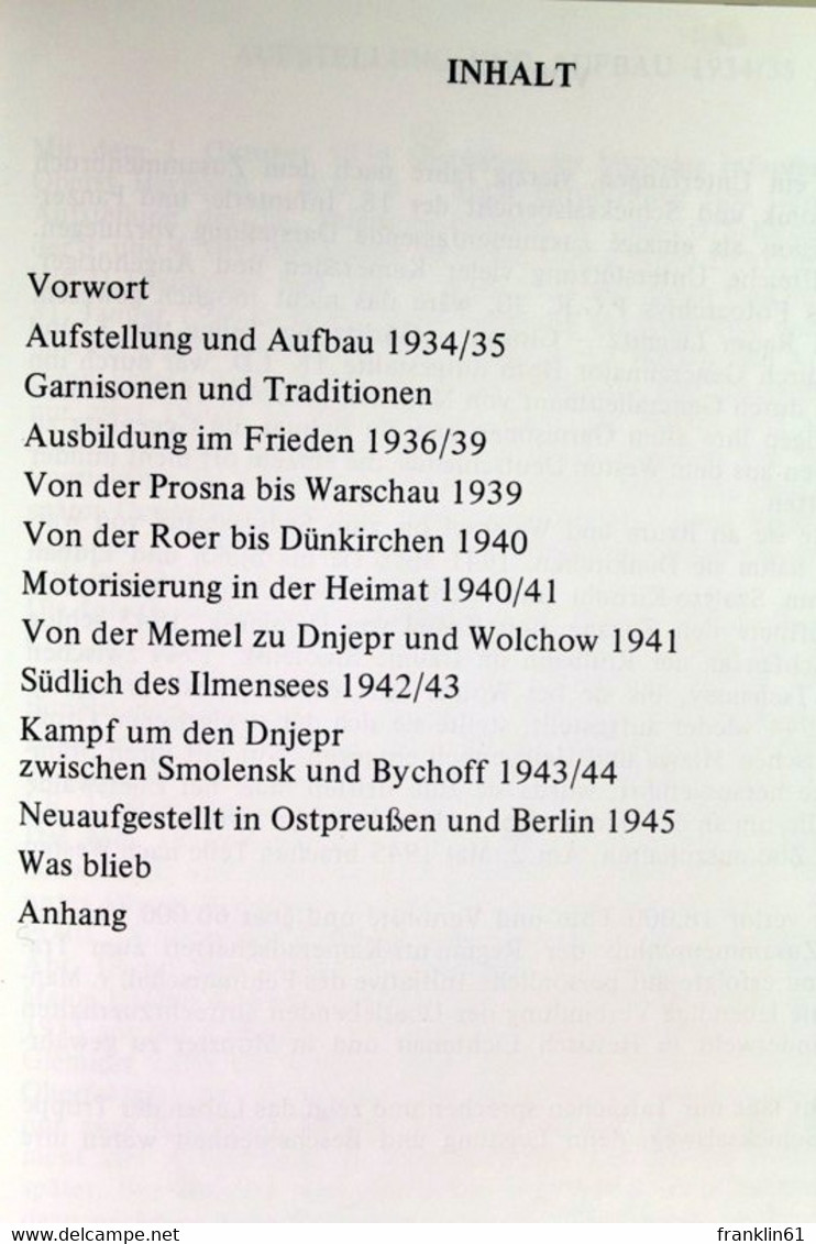 Die 18. [achtzehnte] Infanterie- Und Panzergrenadier-Division : 1934 - 1945 ; E. Schicksalsbericht In Bildern. - Militär & Polizei