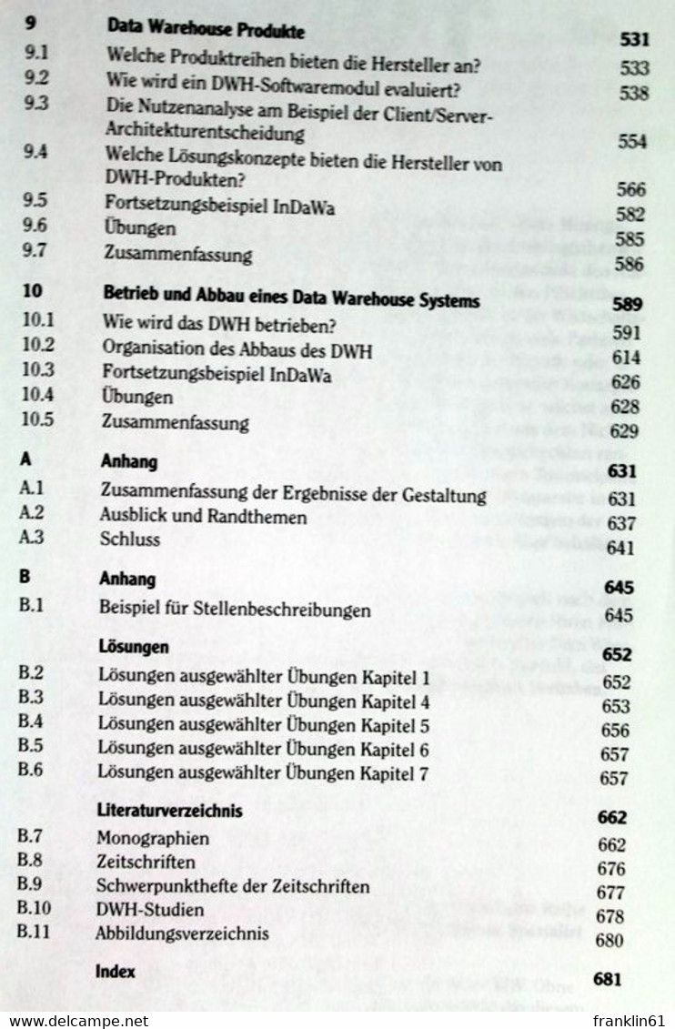 Der Data-Warehouse Spezialist. Entwurf, Methoden Und Umsetzung Eines Data Warehouses. - Tecnica