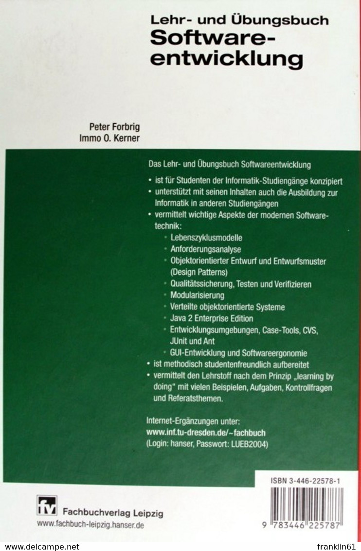 Lehr- Und Übungsbuch Softwareentwicklung. - Técnico