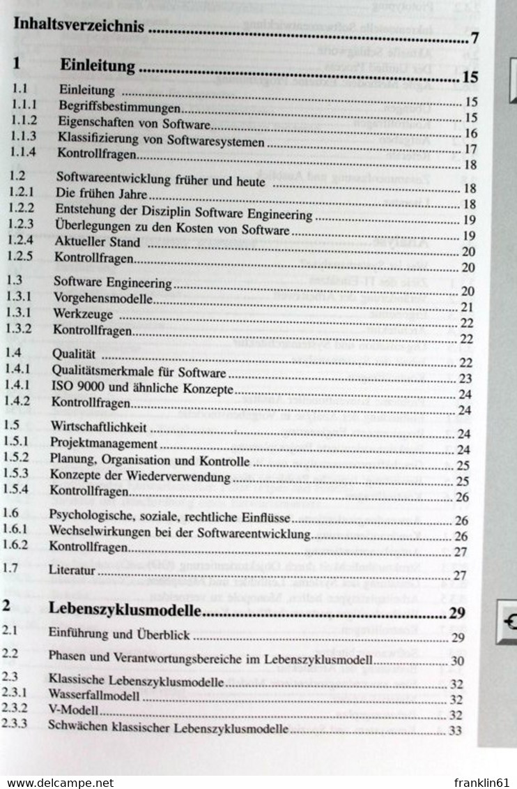 Lehr- Und Übungsbuch Softwareentwicklung. - Techniek