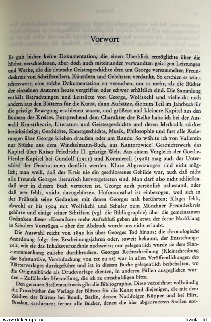 Der George-Kreis. Eine Auswahl Aus Seinen Schriften. - Philosophy