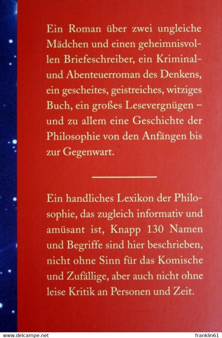 Sofies Welt : Roman über Die Geschichte Der Philosophie. - Philosophy