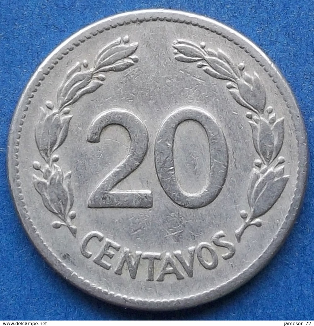 ECUADOR - 20 Centavos 1946 KM# 77.1b Decimal Coinage (1872-1999) - Edelweiss Coins - Ecuador