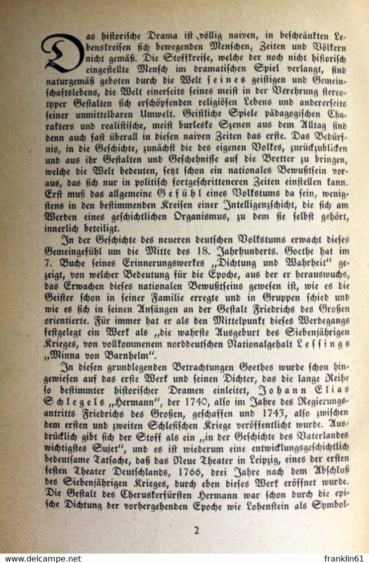 Das Historische Drama In Deutschland. - Teatro & Danza