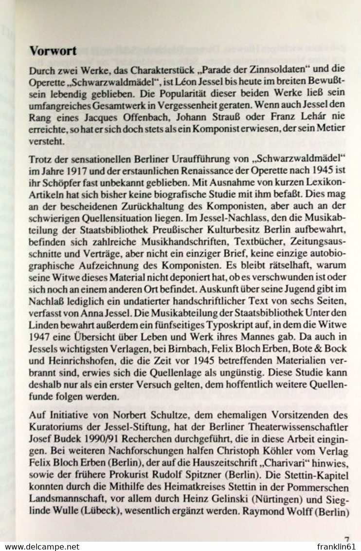 Die Verweigerte Heimat : Léon Jessel - Der Komponist Des Schwarzwaldmädel. - Música