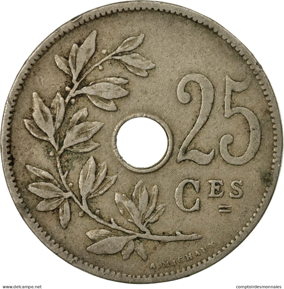 Monnaie, Belgique, 25 Centimes, 1908, TB+, Copper-nickel, KM:62 - 25 Cents