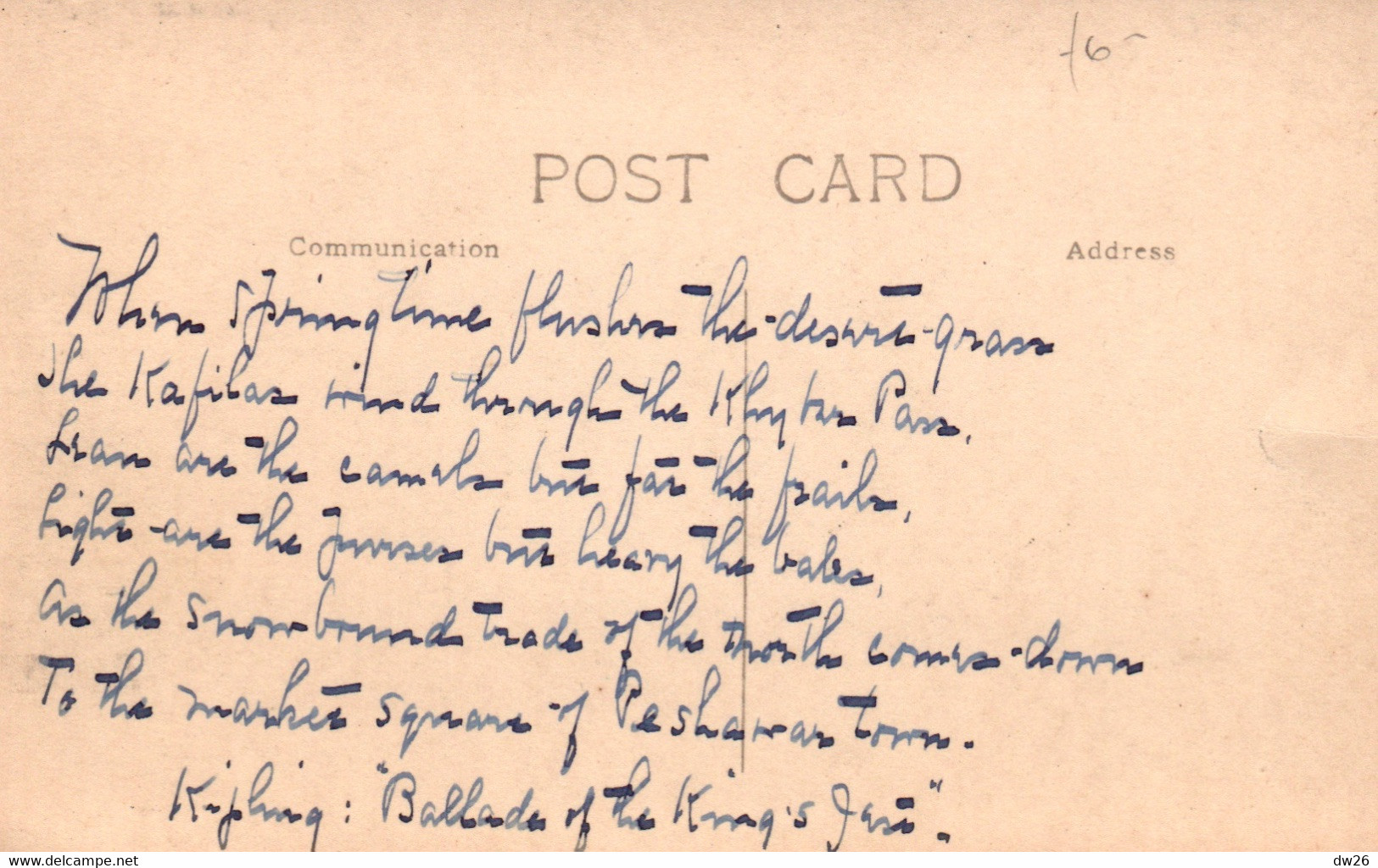 Pakistan - Afridi Villages, Khyber Pass - Mela Ram & Sons, Peshawar - Post Card N° 16 - Pakistán