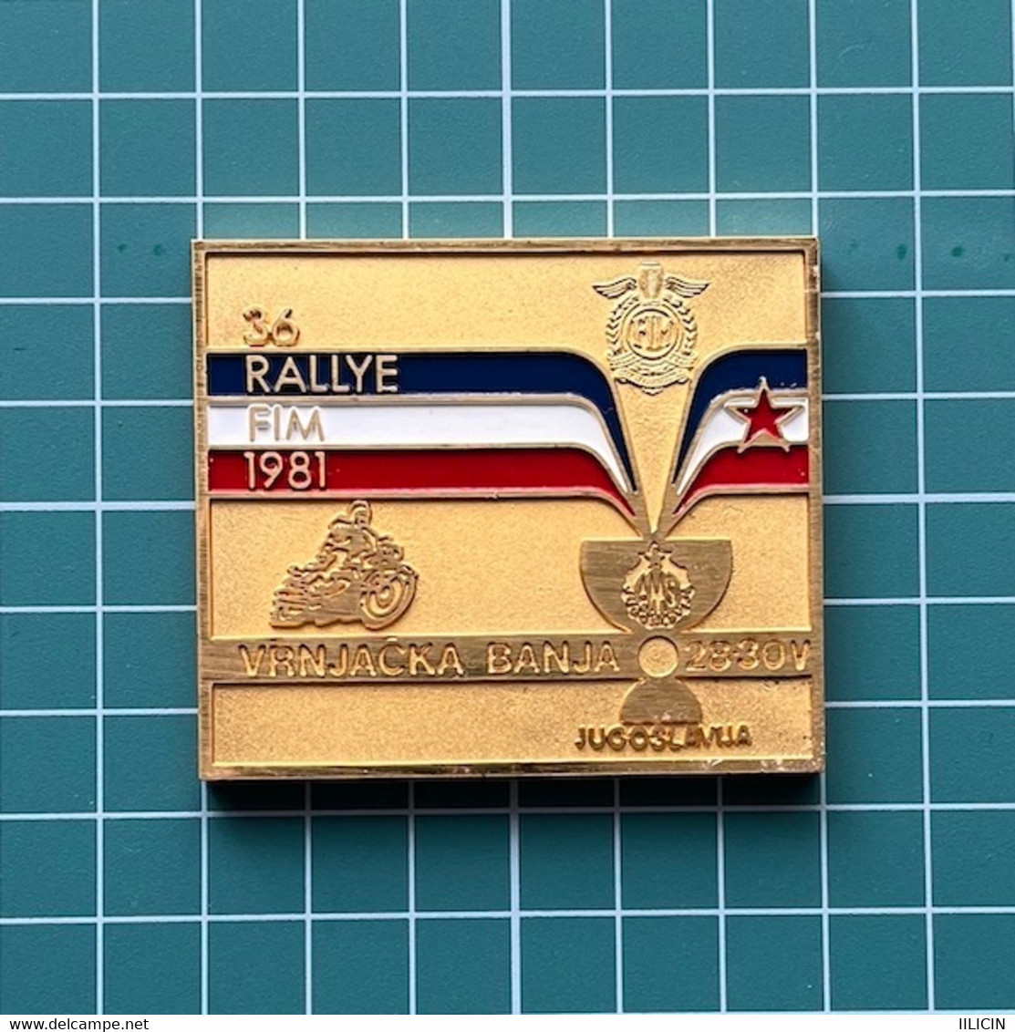 Medal Plaque Plakette PL000161 - Rally (Rallye) Yugoslavia Vrnjacka Banja FIM AMSS AMSJ 1981 - Otros & Sin Clasificación