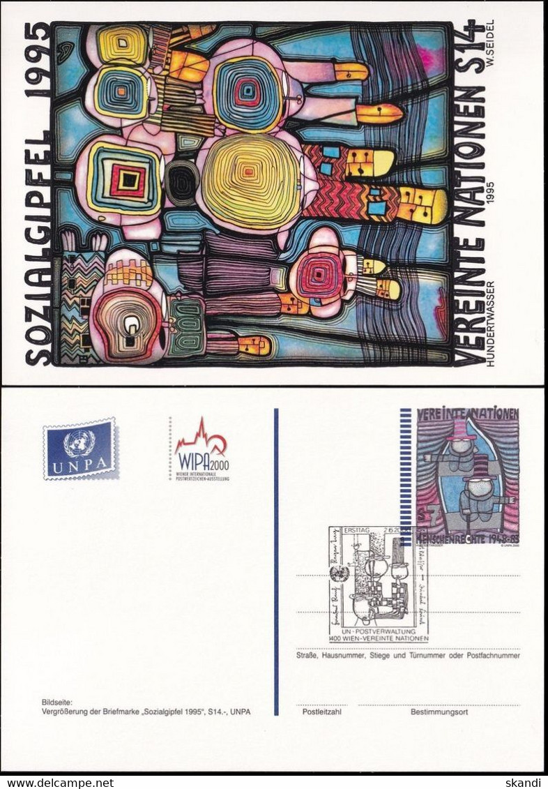 UNO WIEN 2000 Mi-Nr. P 13 Postkarte / Ganzsache O EST Used - Covers & Documents