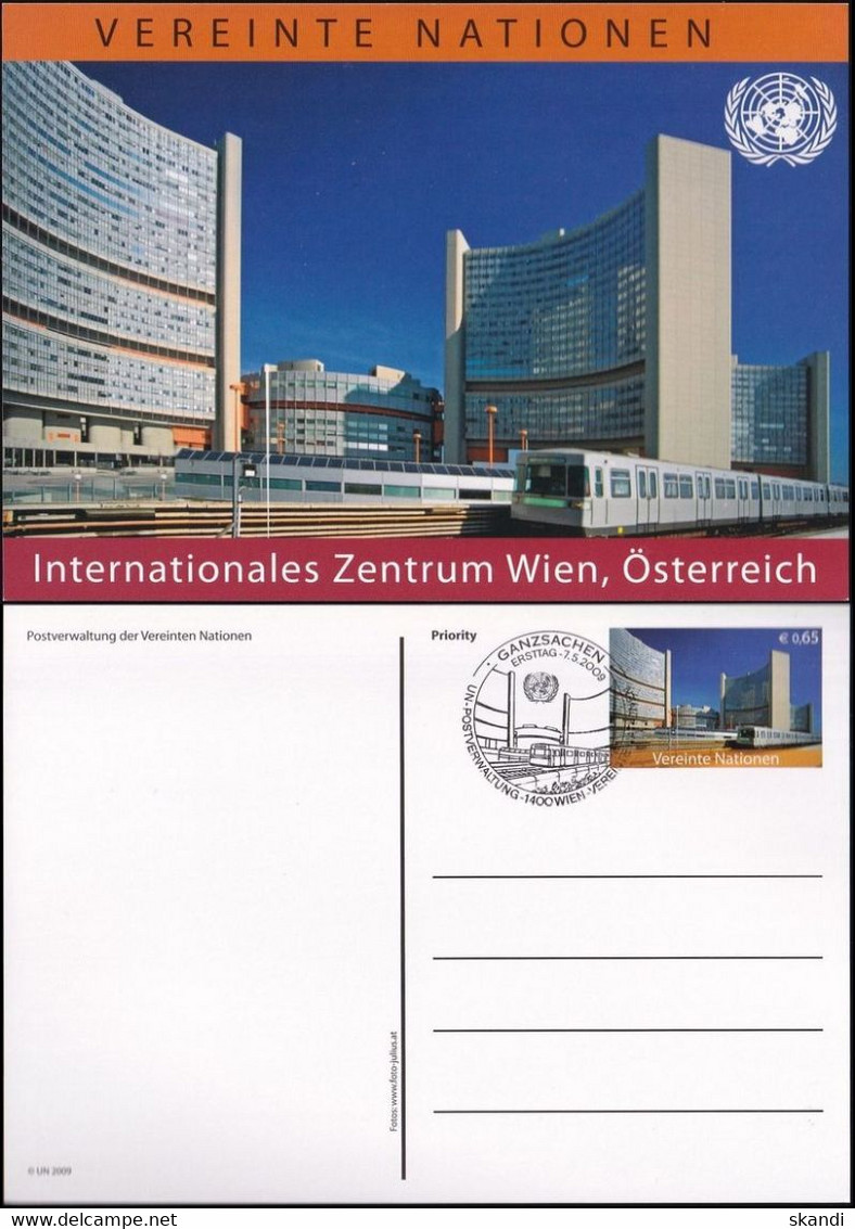 UNO WIEN 2009 Mi-Nr. P 18 Postkarte / Ganzsache O EST Used - Lettres & Documents