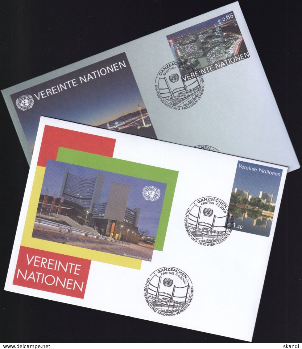 UNO WIEN 2009 Mi-Nr. U 12/13 Ganzsache Umschläge Gestempelt EST - Covers & Documents