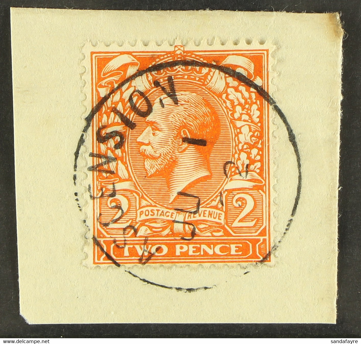 GB USED IN 1912-22 2d Orange, SG Z42, On A Piece With Full June 1922 Cds. - Ascension